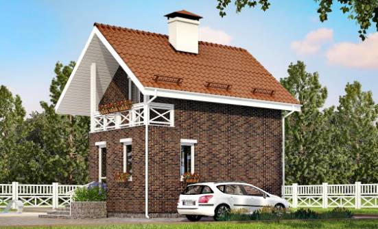 045-001-Л Проект двухэтажного дома с мансардой, уютный дом из пеноблока Черкесск | Проекты домов от House Expert