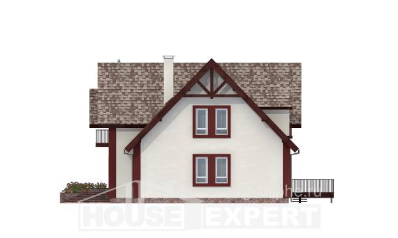 300-008-Л Проект двухэтажного дома с мансардным этажом, гараж, уютный коттедж из твинблока, Карачаевск