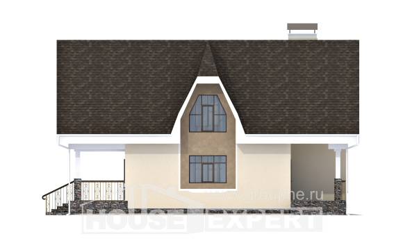 125-001-Л Проект двухэтажного дома мансардный этаж, недорогой домик из керамзитобетонных блоков Черкесск, House Expert