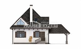 110-002-Л Проект двухэтажного дома с мансардой, гараж, классический загородный дом из поризованных блоков Карачаевск, House Expert