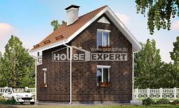 045-001-Л Проект двухэтажного дома мансардный этаж, крохотный дом из арболита Черкесск, House Expert