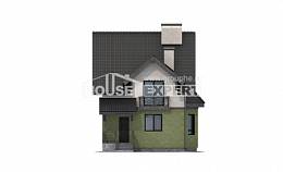 120-003-П Проект двухэтажного дома с мансардой, недорогой домик из поризованных блоков, Черкесск