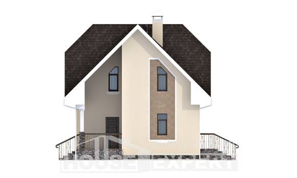 125-001-Л Проект двухэтажного дома мансардный этаж, бюджетный дом из газосиликатных блоков Карачаевск, House Expert