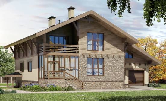 420-001-Л Проект трехэтажного дома с мансардой и гаражом, огромный загородный дом из кирпича Карачаевск | Проекты домов от House Expert