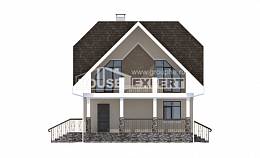 125-001-Л Проект двухэтажного дома с мансардным этажом, красивый загородный дом из газосиликатных блоков Черкесск, House Expert