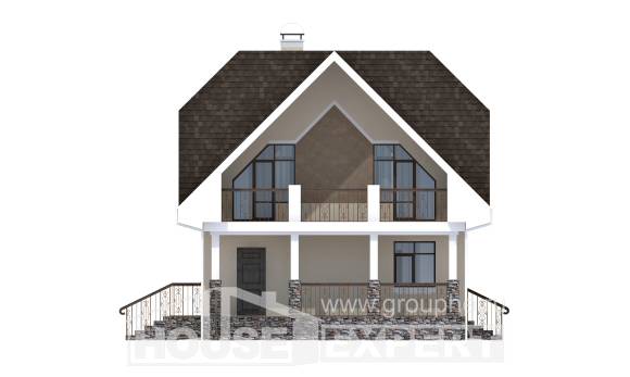 125-001-Л Проект двухэтажного дома с мансардным этажом, красивый загородный дом из газосиликатных блоков Черкесск, House Expert