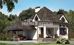 110-002-Л Проект двухэтажного дома с мансардным этажом, гараж, скромный загородный дом из пеноблока Черкесск, House Expert