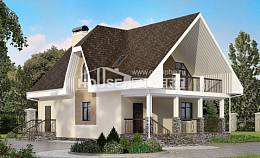 125-001-Л Проект двухэтажного дома с мансардой, классический домик из поризованных блоков Черкесск, House Expert