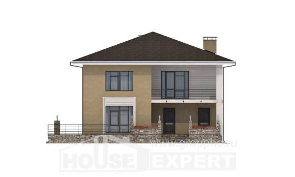 180-015-Л Проект двухэтажного дома, скромный коттедж из блока, Карачаевск