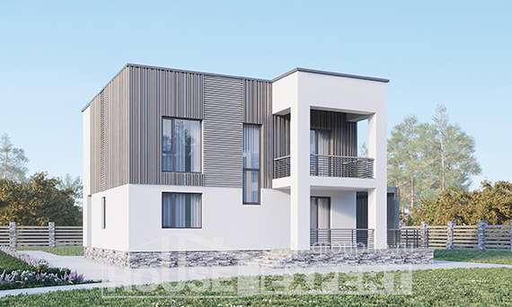 150-017-П Проект двухэтажного дома, красивый домик из блока Карачаевск, House Expert
