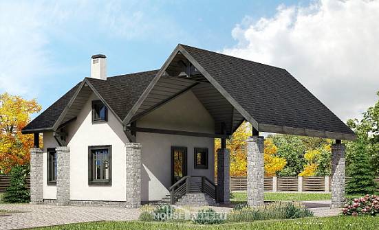060-001-П Проект двухэтажного дома мансардой и гаражом, красивый загородный дом из газобетона Черкесск | Проекты домов от House Expert