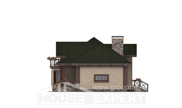 180-010-П Проект двухэтажного дома с мансардным этажом, гараж, красивый коттедж из блока Черкесск, House Expert