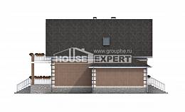 200-009-Л Проект трехэтажного дома мансардой и гаражом, простой коттедж из поризованных блоков, Карачаевск