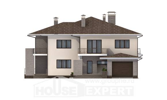 500-001-П Проект трехэтажного дома, гараж, классический домик из кирпича, Карачаевск