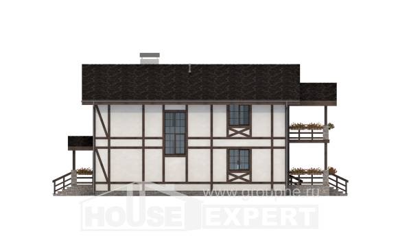 250-002-Л Проект двухэтажного дома с мансардой, гараж, средний загородный дом из кирпича Карачаевск, House Expert