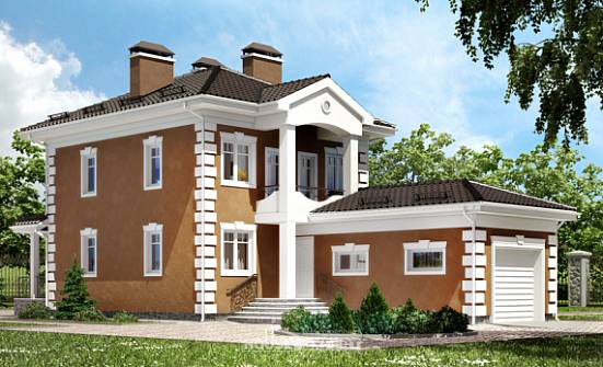 150-006-П Проект двухэтажного дома, гараж, бюджетный дом из блока Черкесск | Проекты домов от House Expert