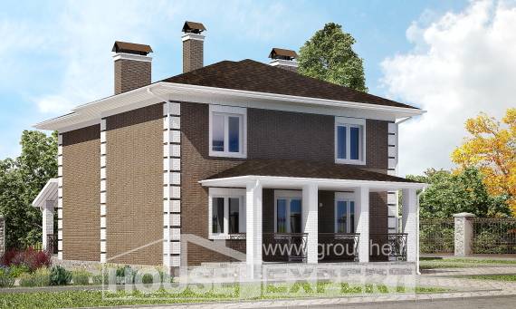 185-002-П Проект двухэтажного дома, уютный домик из теплоблока Черкесск, House Expert