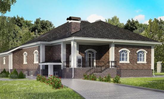 490-001-П Проект трехэтажного дома с мансардой и гаражом, большой коттедж из кирпича, Черкесск