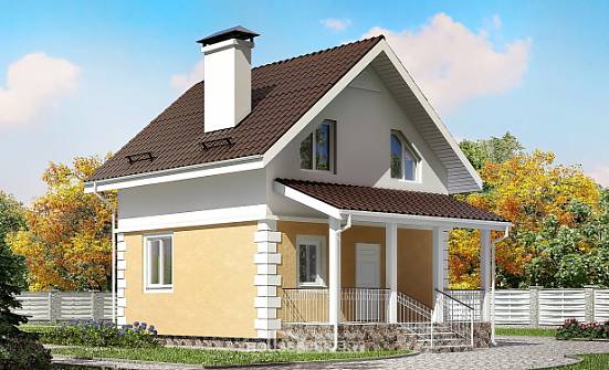 070-002-П Проект двухэтажного дома мансардой, бюджетный домик из теплоблока Карачаевск | Проекты домов от House Expert
