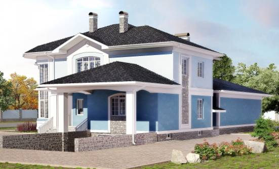 620-001-П Проект трехэтажного дома и гаражом, огромный дом из твинблока Карачаевск | Проекты домов от House Expert