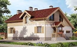 165-002-П Проект двухэтажного дома с мансардой, гараж, уютный коттедж из твинблока Черкесск, House Expert