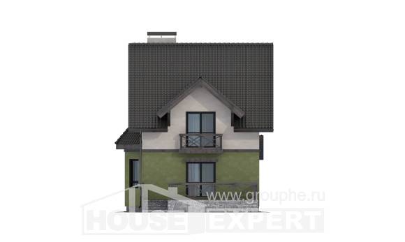 120-003-П Проект двухэтажного дома с мансардным этажом, экономичный домик из газобетона Черкесск, House Expert