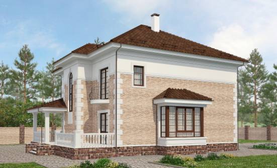 220-008-П Проект двухэтажного дома, простой загородный дом из кирпича Карачаевск | Проекты домов от House Expert