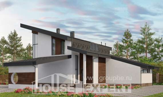 230-001-П Проект двухэтажного дома с мансардой, красивый загородный дом из кирпича, Карачаевск
