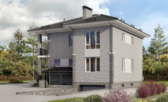 275-004-П Проект трехэтажного дома и гаражом, просторный дом из кирпича Черкесск | Проекты домов от House Expert