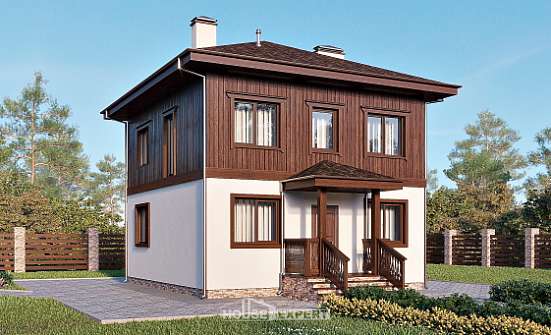 100-006-Л Проект двухэтажного дома, классический коттедж из блока, Черкесск