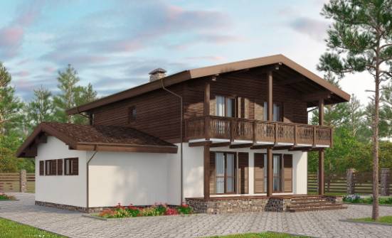 180-018-Л Проект двухэтажного дома мансардный этаж и гаражом, недорогой дом из бризолита, Карачаевск