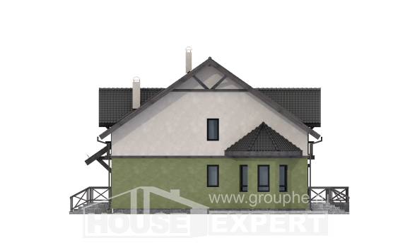 120-003-П Проект двухэтажного дома мансардой, классический коттедж из бризолита, Карачаевск