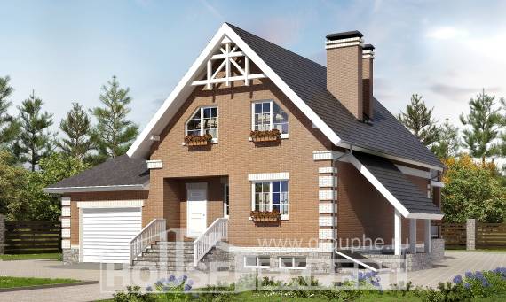 200-009-Л Проект трехэтажного дома с мансардой и гаражом, уютный домик из пеноблока, Черкесск