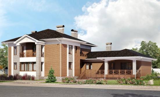 520-002-Л Проект трехэтажного дома, гараж, большой коттедж из арболита Карачаевск | Проекты домов от House Expert