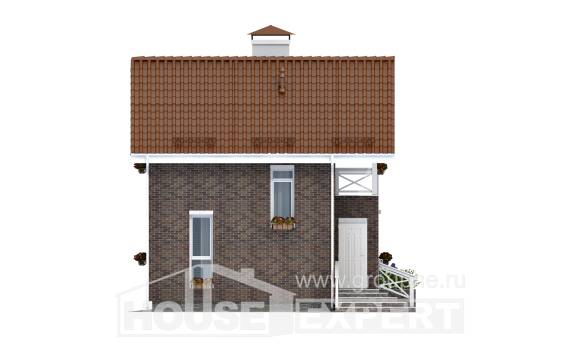 045-001-Л Проект двухэтажного дома мансардный этаж, эконом домик из поризованных блоков Карачаевск, House Expert