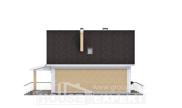 130-004-П Проект двухэтажного дома мансардный этаж, простой загородный дом из керамзитобетонных блоков, Карачаевск