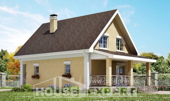 130-004-П Проект двухэтажного дома с мансардой, простой домик из арболита Черкесск, House Expert