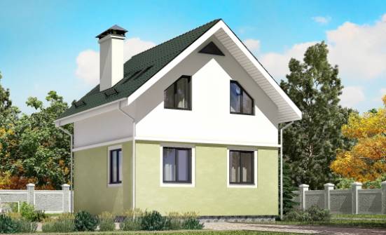 070-001-П Проект двухэтажного дома мансардный этаж, бюджетный домик из бризолита Карачаевск | Проекты домов от House Expert